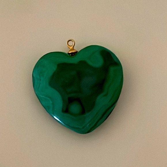 Malachite heart pendant - Picture 2 of 3